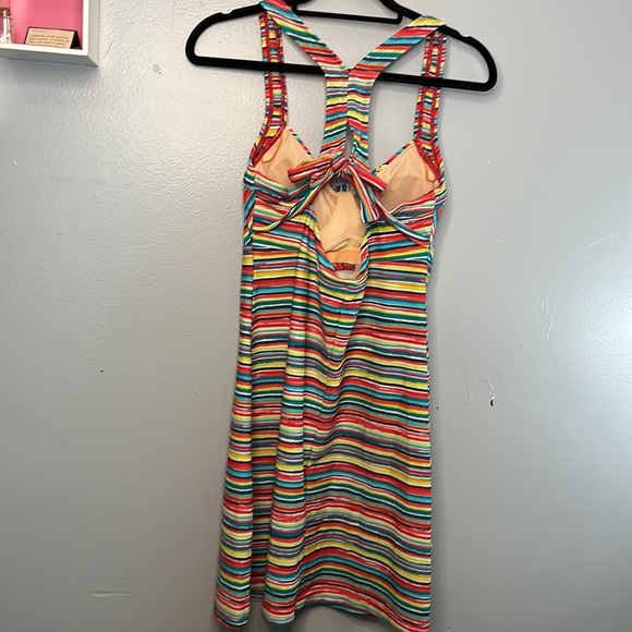 ATHLETA SWIM DRESS SALINA STRIPE CROSS BACK - Picture 5 of 9